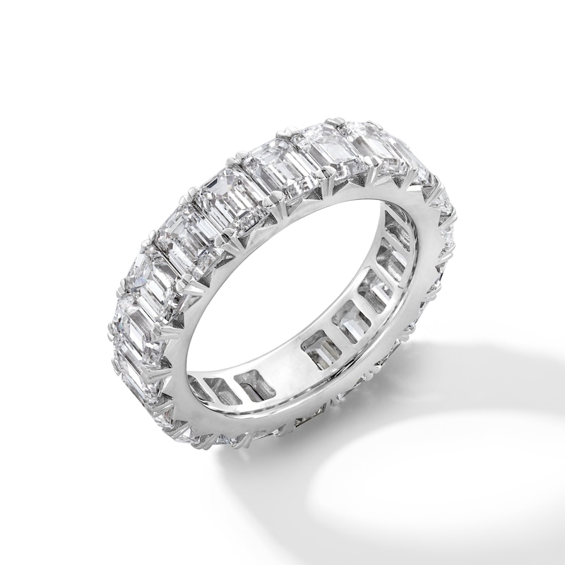 Main Image 3 of 7-3/4 CT. T.W. Emerald-Cut Certified Lab-Grown Diamond Eternity Band in 14K White Gold (F/VS2) - Size 8