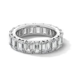 7-1/3 CT. T.W. Emerald-Cut Certified Lab-Grown Diamond Eternity Band in 14K White Gold (F/VS2) - Size 7