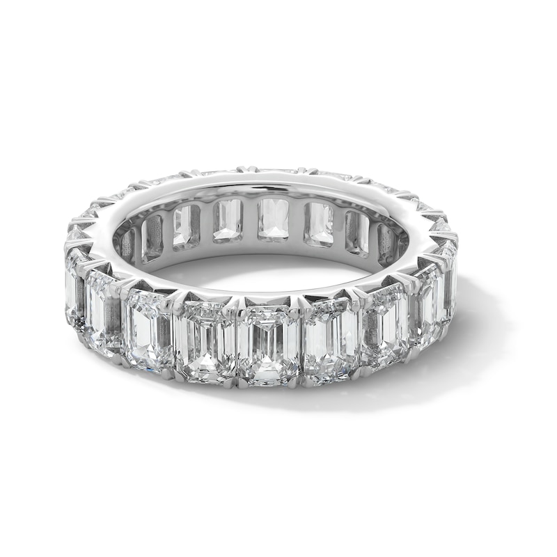 Main Image 1 of 7-1/3 CT. T.W. Emerald-Cut Certified Lab-Grown Diamond Eternity Band in 14K White Gold (F/VS2) - Size 7