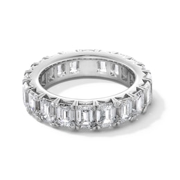 6-7/8 CT. T.W. Emerald-Cut Certified Lab-Grown Diamond Eternity Band in 14K White Gold (F/VS2) - Size 6