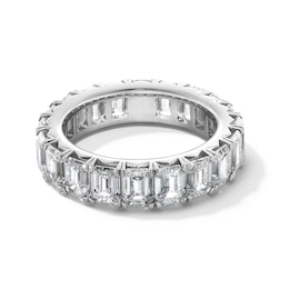6-1/2 CT. T.W. Emerald-Cut Certified Lab-Grown Diamond Eternity Band in 14K White Gold (F/VS2) - Size 5