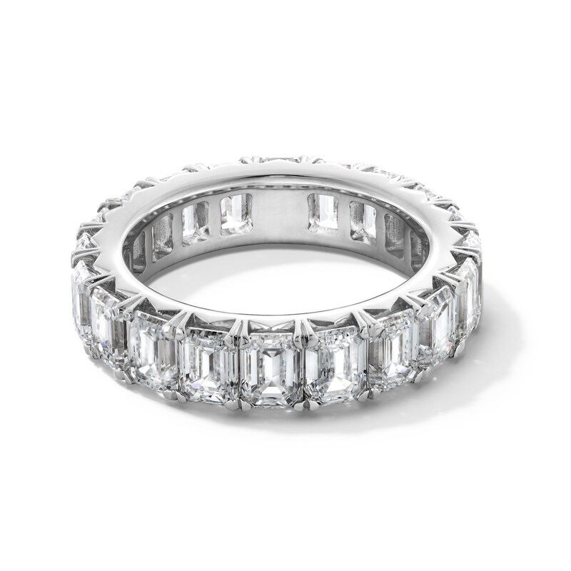 Main Image 1 of 6-1/2 CT. T.W. Emerald-Cut Certified Lab-Grown Diamond Eternity Band in 14K White Gold (F/VS2) - Size 5