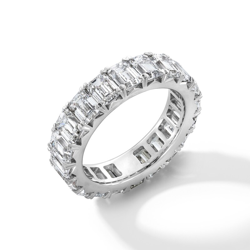 Main Image 3 of 6-1/2 CT. T.W. Emerald-Cut Certified Lab-Grown Diamond Eternity Band in 14K White Gold (F/VS2) - Size 5