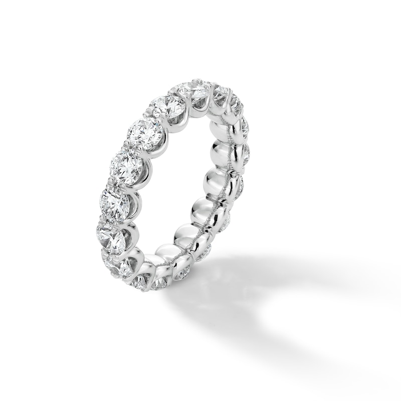 Main Image 3 of 4 CT. T.W. Certified Lab-Grown Diamond Scallop Eternity Band in 14K White Gold (F/VS2) - Size 7