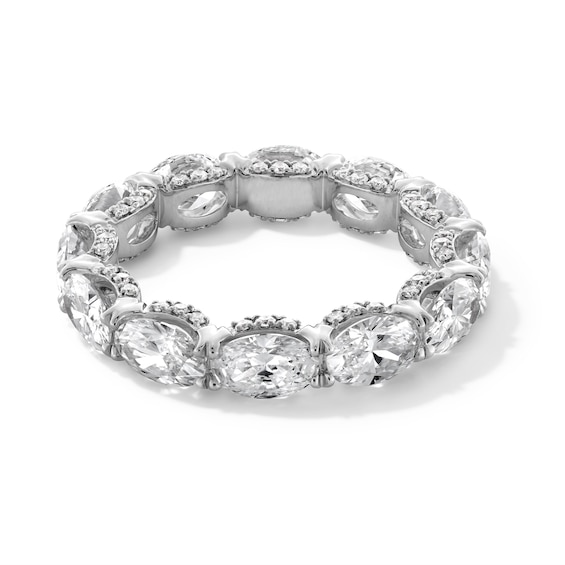 CT. T.w. Oval Certified Lab-Grown Diamond Eternity Band in 14K White Gold (F/Vs2
