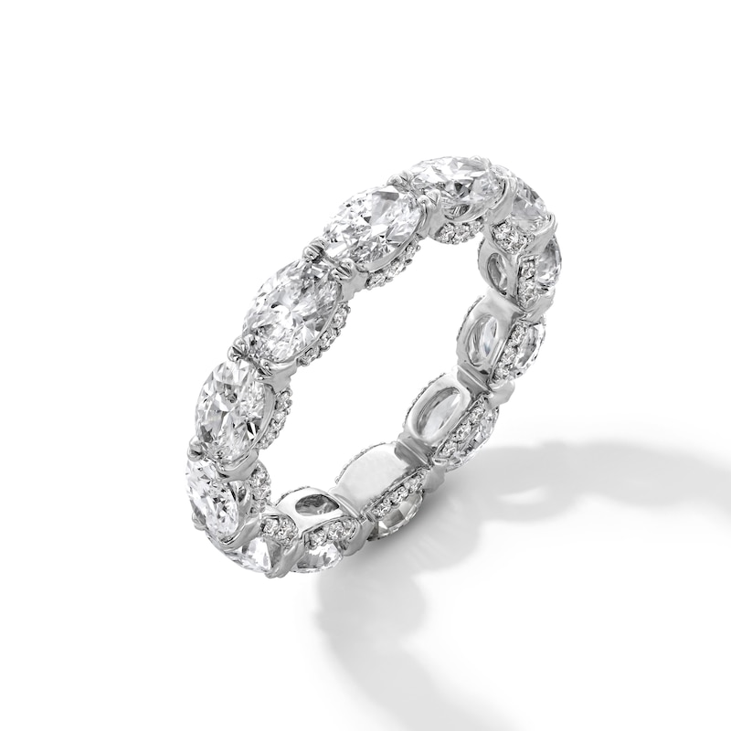 Main Image 3 of 5 CT. T.W. Oval Certified Lab-Grown Diamond Eternity Band in 14K White Gold (F/VS2) - Size 8