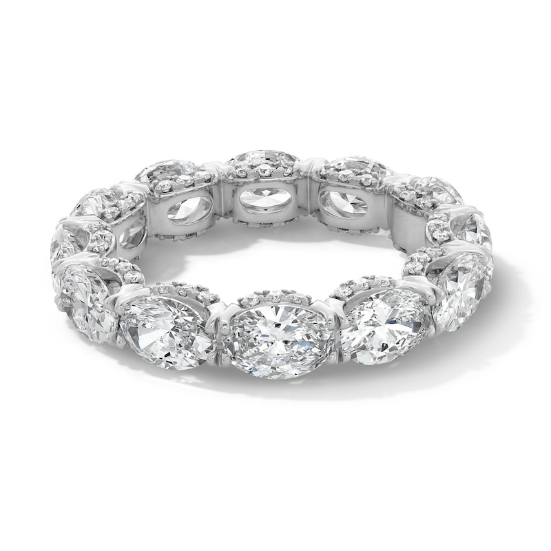 Main Image 1 of 5 CT. T.W. Oval Certified Lab-Grown Diamond Eternity Band in 14K White Gold (F/VS2) - Size 7