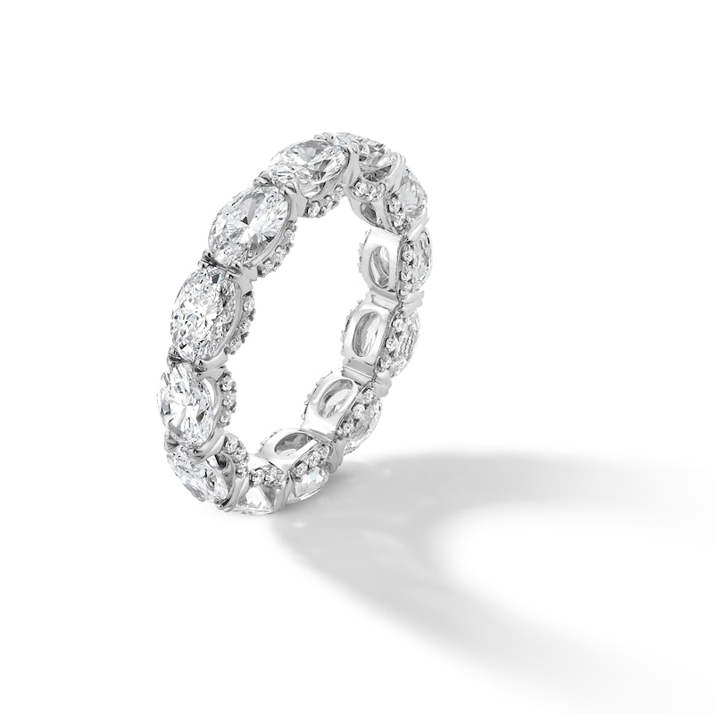 Main Image 3 of 5 CT. T.W. Oval Certified Lab-Grown Diamond Eternity Band in 14K White Gold (F/VS2) - Size 7