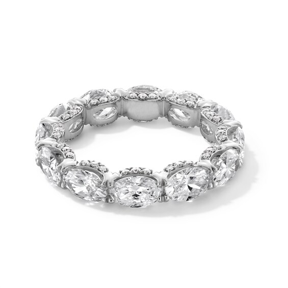 CT. T.w. Oval Certified Lab-Grown Diamond Eternity Band in 14K White Gold (F/Vs2