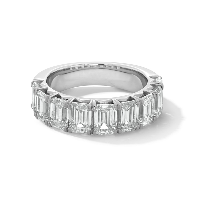 Main Image 1 of 4-1/2 CT. T.W. Emerald-Cut Certified Lab-Grown Diamond Nine Stone Anniversary Band in 14K White Gold (F/VS2)