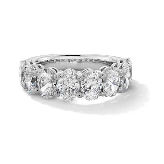 4 CT. T.w. Oval Certified Lab-Grown Diamond Eight Stone Anniversary Band in 14K White Gold (F/Vs2)