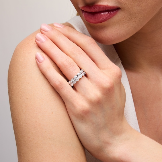 4 CT. T.w. Oval Certified Lab-Grown Diamond Eight Stone Anniversary Band in 14K White Gold (F/Vs2)