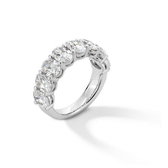 4 CT. T.w. Oval Certified Lab-Grown Diamond Eight Stone Anniversary Band in 14K White Gold (F/Vs2)