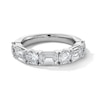Thumbnail Image 1 of 3 CT. T.W. Emerald-Cut and Round Certified Lab-Grown Diamond Anniversary Band in 14K White Gold (F/VS2)