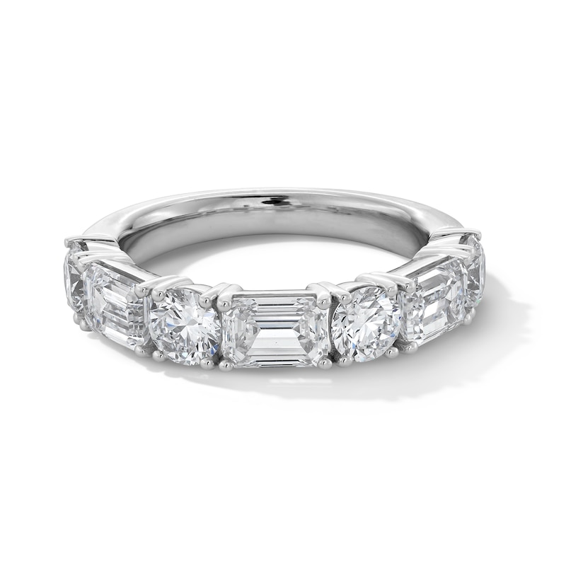 Main Image 1 of 3 CT. T.W. Emerald-Cut and Round Certified Lab-Grown Diamond Anniversary Band in 14K White Gold (F/VS2)