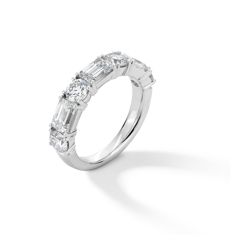 Main Image 3 of 3 CT. T.W. Emerald-Cut and Round Certified Lab-Grown Diamond Anniversary Band in 14K White Gold (F/VS2)