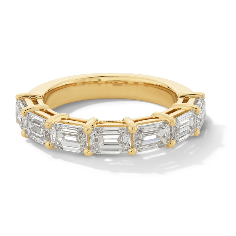 Main Image 1 of 2-3/4 CT. T.W. Emerald-Cut Certified Lab-Grown Diamond Seven Stone Anniversary Band in 14K Gold (F/VS2)
