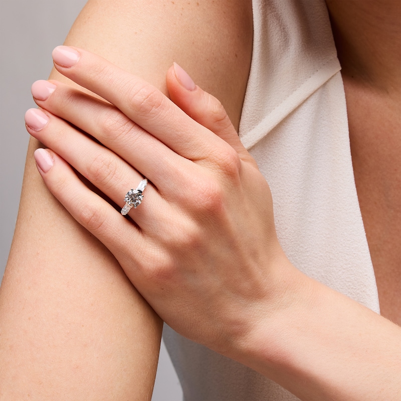 Main Image 2 of 2-1/6 CT. T.W. Certified Lab-Grown Diamond Collar Engagement Ring in 14K White Gold (F/VS2)