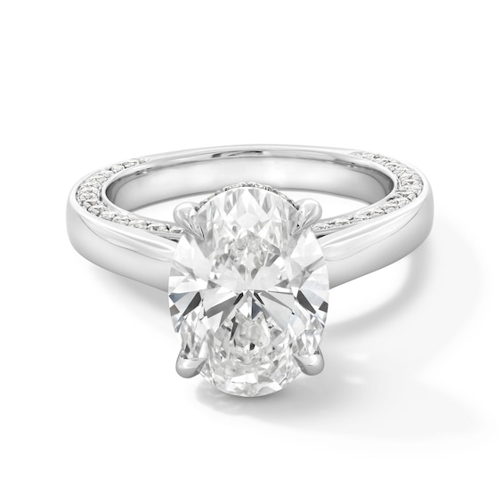 4-1/2 CT. T.w. Oval Certified Lab-Grown Diamond Solitaire Engagement Ring in 14K White Gold (F/Vs2)