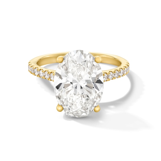 5-1/3 CT. T.w. Oval Certified Lab-Grown Diamond Engagement Ring in 14K Gold (F/Vs2)