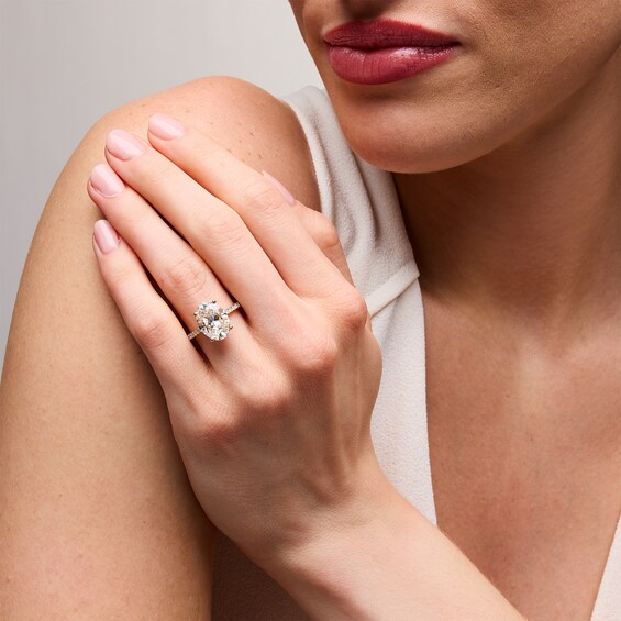5-1/3 CT. T.w. Oval Certified Lab-Grown Diamond Engagement Ring in 14K Gold (F/Vs2)