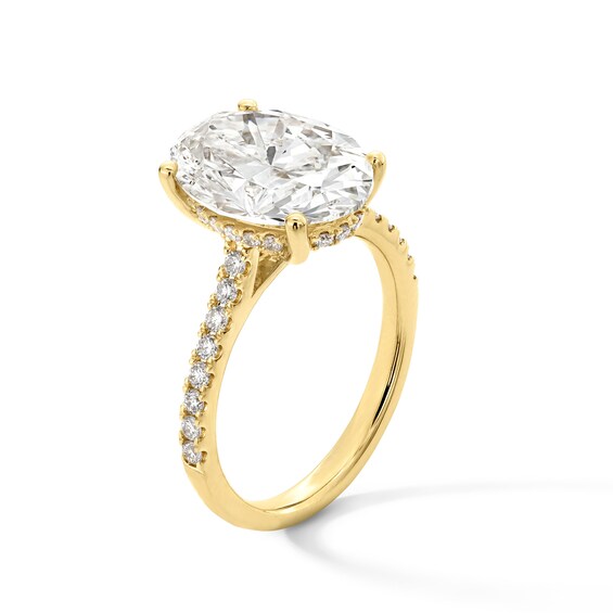 5-1/3 CT. T.w. Oval Certified Lab-Grown Diamond Engagement Ring in 14K Gold (F/Vs2)