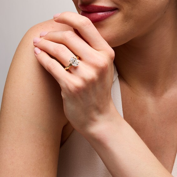 3 CT. Oval Certified Lab-Grown Diamond Solitaire Twist Shank Engagement Ring in 14K Gold (F/Vs2)