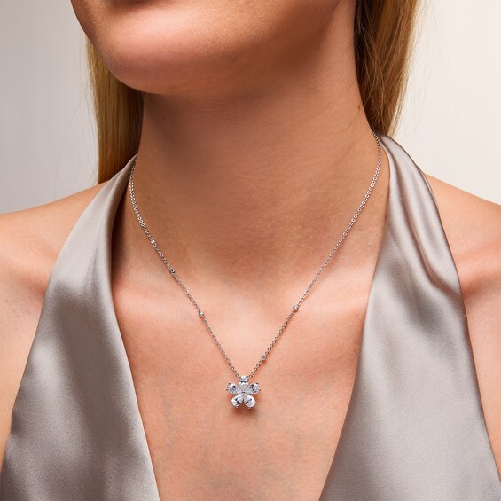 2-1/6 CT. T.w. Pear-Shaped and Round Certified Lab-Grown Diamond Flower Pendant in 14K Gold (F/Vs2)