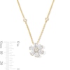 Thumbnail Image 3 of 2-1/6 CT. T.W. Pear-Shaped and Round Certified Lab-Grown Diamond Flower Pendant in 14K Gold (F/VS2)