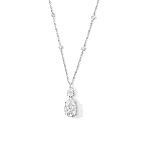 6 CT. T.w. Pear-Shaped Certified Lab-Grown Diamond Double Drop Pendant in 14K White Gold (F/Vs2)
