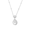 Thumbnail Image 1 of 4-5/8 CT. T.W. Oval and Pear-Shaped Certified Lab-Grown Diamond Frame Drop Necklace in 14K White Gold (F/VS2)