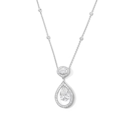 4-5/8 CT. T.W. Oval and Pear-Shaped Certified Lab-Grown Diamond Frame Drop Necklace in 14K White Gold (F/VS2)