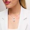 Thumbnail Image 2 of 4-5/8 CT. T.W. Oval and Pear-Shaped Certified Lab-Grown Diamond Frame Drop Necklace in 14K White Gold (F/VS2)
