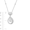 Thumbnail Image 3 of 4-5/8 CT. T.W. Oval and Pear-Shaped Certified Lab-Grown Diamond Frame Drop Necklace in 14K White Gold (F/VS2)