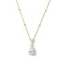 Thumbnail Image 1 of 5 CT. T.W. Pear-Shaped and Round Certified Lab-Grown Diamond Station Drop Necklace in 14K Gold (F/VS2)
