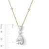 Thumbnail Image 3 of 5 CT. T.W. Pear-Shaped and Round Certified Lab-Grown Diamond Station Drop Necklace in 14K Gold (F/VS2)