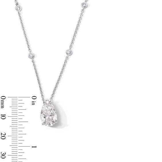 4 CT. T.w. Pear-Shaped Certified Lab-Grown Diamond Station Necklace in 14K White Gold (F/Vs2)