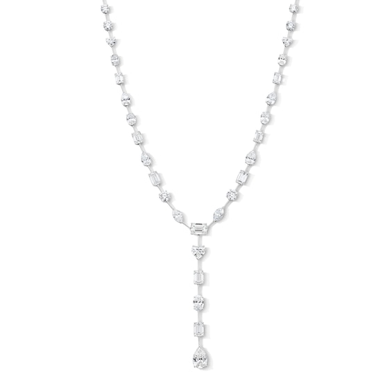 28-3/4 CT. T.w. Multi-Shaped Certified Lab-Grown Diamond Alternating "Y" Necklace in 14K White Gold (F/Vs2)