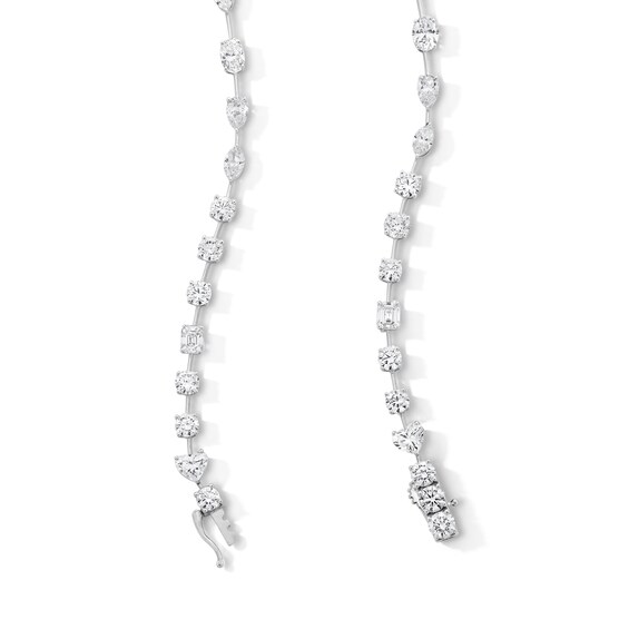 28-3/4 CT. T.w. Multi-Shaped Certified Lab-Grown Diamond Alternating "Y" Necklace in 14K White Gold (F/Vs2)