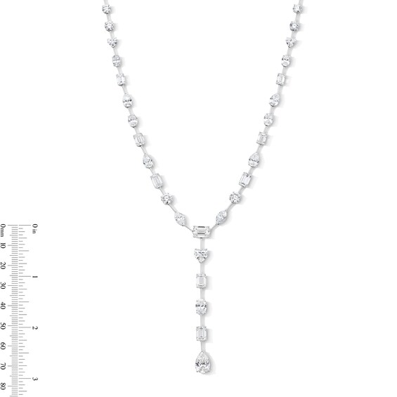 28-3/4 CT. T.w. Multi-Shaped Certified Lab-Grown Diamond Alternating "Y" Necklace in 14K White Gold (F/Vs2)