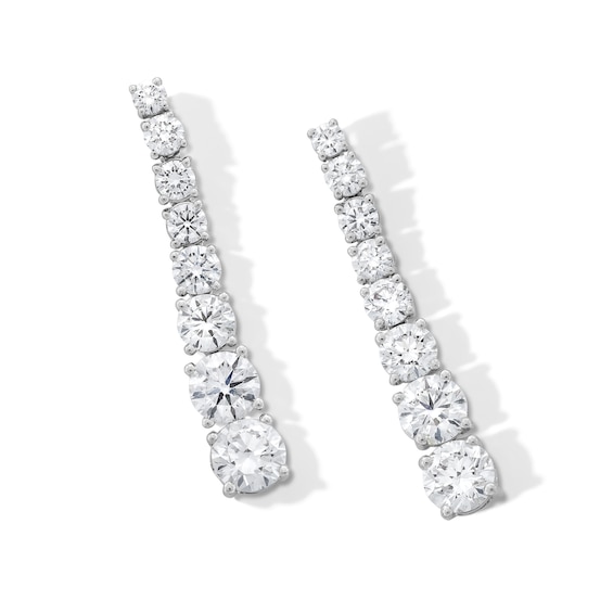 3-7/8 CT. T.w. Certified Lab-Grown Diamond Graduated Linear Drop Earrings in 14K White Gold (F/Vs2)