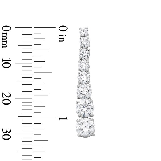3-7/8 CT. T.w. Certified Lab-Grown Diamond Graduated Linear Drop Earrings in 14K White Gold (F/Vs2)