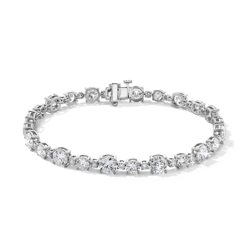 Main Image 1 of 11-7/8 CT. T.W. Certified Lab-Created Diamond Alternating Tennis Bracelet in 14K White Gold (F/VS2)