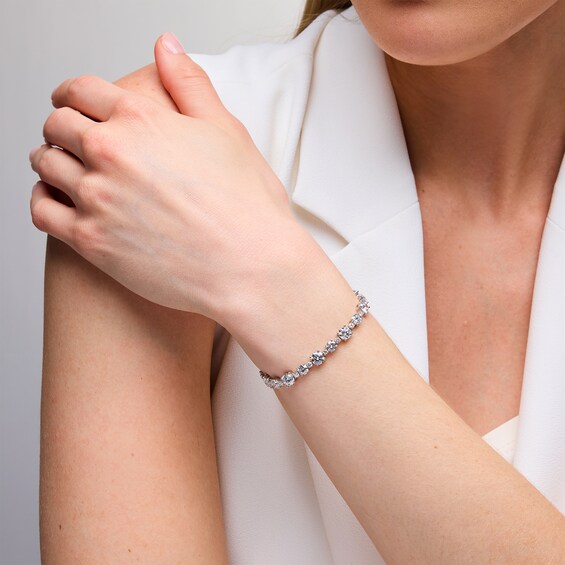 11-7/8 CT. T.w. Certified Lab-Grown Diamond Alternating Tennis Bracelet in 14K White Gold (F/Vs2)