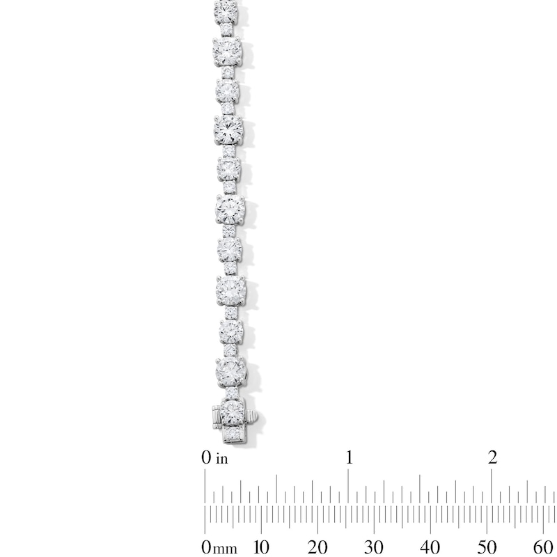 Main Image 3 of 11-7/8 CT. T.W. Certified Lab-Created Diamond Alternating Tennis Bracelet in 14K White Gold (F/VS2)