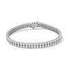 Thumbnail Image 1 of 10-5/8 CT. T.W. Certified Lab-Grown Diamond Double Row Tennis Bracelet in 14K White Gold (F/VS2) - 8"