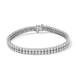 10-5/8 CT. T.W. Certified Lab-Created Diamond Double Row Tennis Bracelet in 14K White Gold (F/VS2) - 8&quot;
