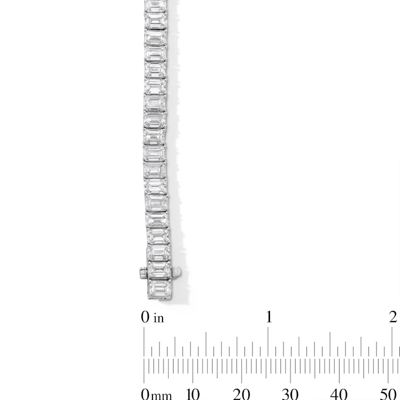 Main Image 3 of 15-3/8 CT. T.W. Emerald-Cut Certified Lab-Grown Diamond Tennis Bracelet in 14K White Gold (F/VS2)