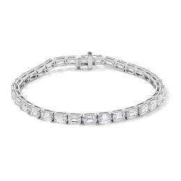16-1/2 CT. T.W. Emerald-Cut Certified Lab-Created Diamond Tennis Bracelet in 14K White Gold (F/VS2) - 8&quot;