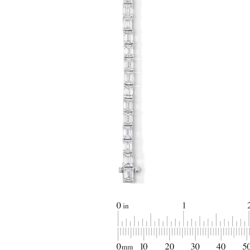 Main Image 3 of 16-1/2 CT. T.W. Emerald-Cut Certified Lab-Grown Diamond Tennis Bracelet in 14K White Gold (F/VS2) - 8"